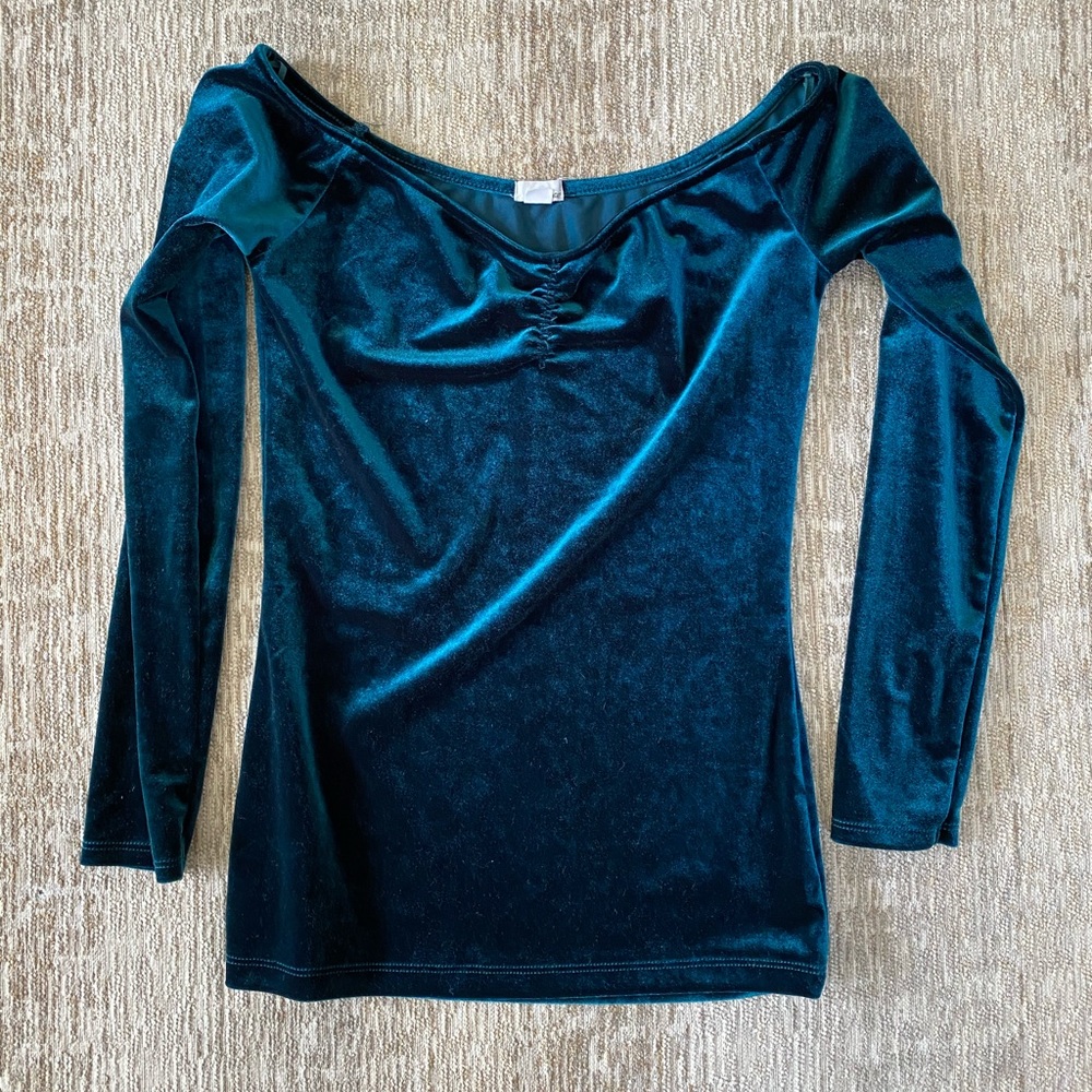 Velvet off the shoulder top